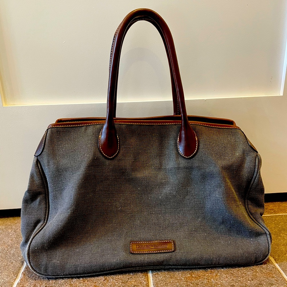 Dooney and Bourke canvas and leather satchel